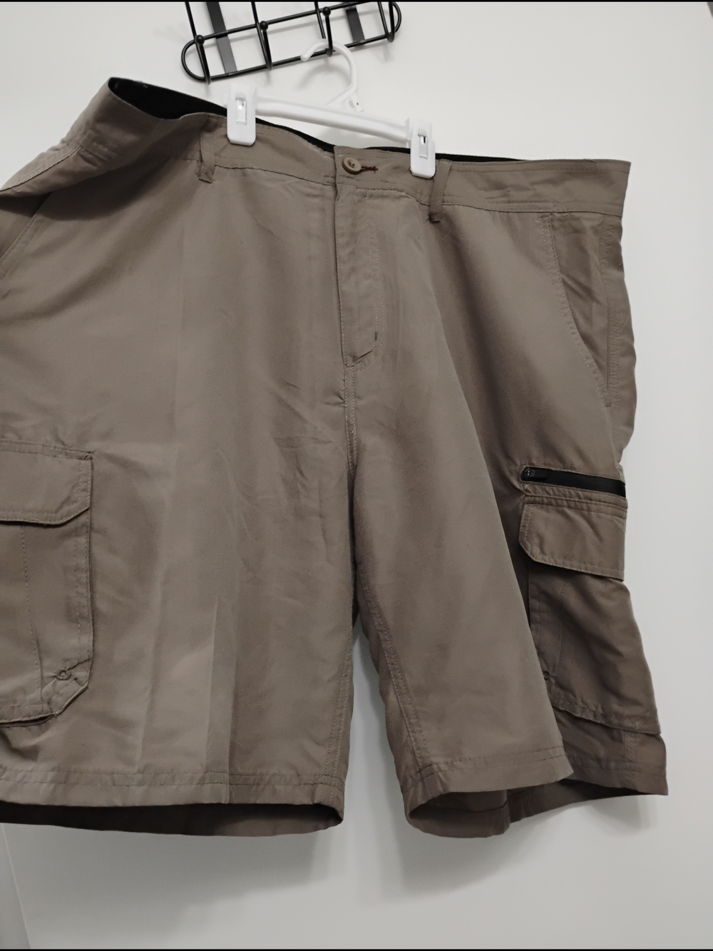 burnside Men's Tan Cargo Shorts with Zip Pocket